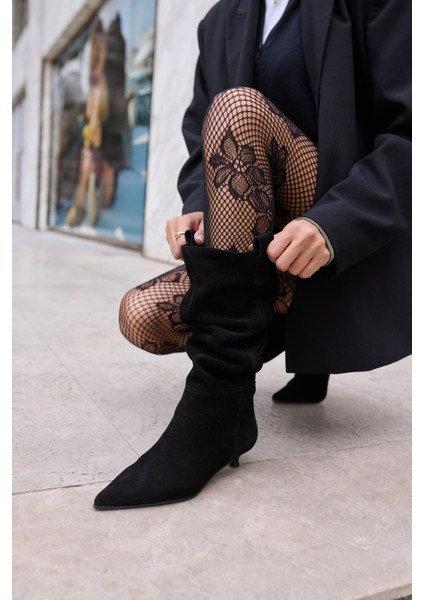 Marceli Kadin Taba Tutun Gercek Suet Astarsiz Çizme