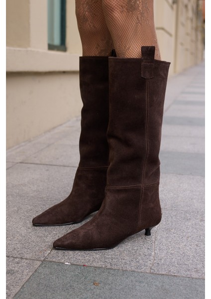 Marceli Kadin Taba Tutun Gercek Suet Astarsiz Çizme fiyatları