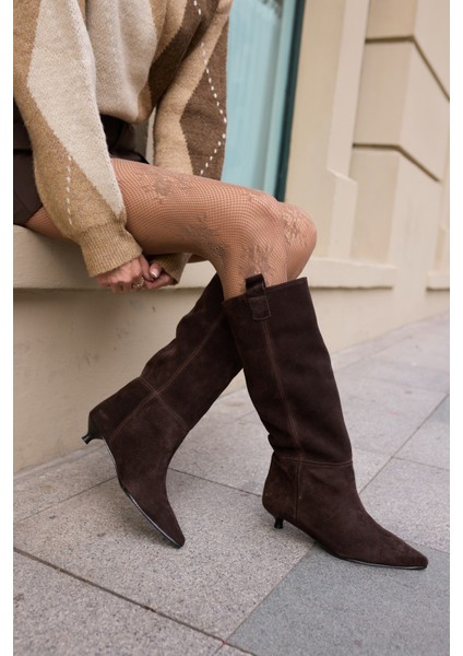 Marceli Kadin Taba Tutun Gercek Suet Astarsiz Çizme modelleri
