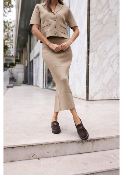 Mirela Kadin Taba Tutun Gercek Suet Loafer Ayakkabi