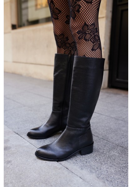 Roads Kadin Siyah Gercek Deri Çizme