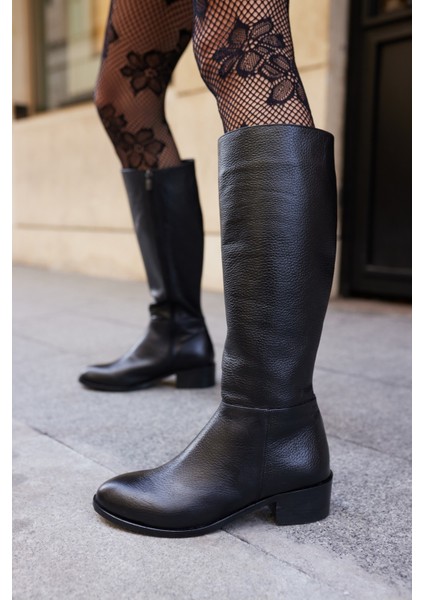 Roads Kadin Siyah Gercek Deri Çizme