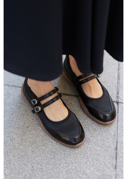 Sergio Kadın Siyah Saten Detay Spor Babet fiyatları