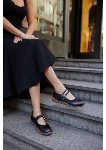 Sergio Kadın Siyah Saten Detay Spor Babet