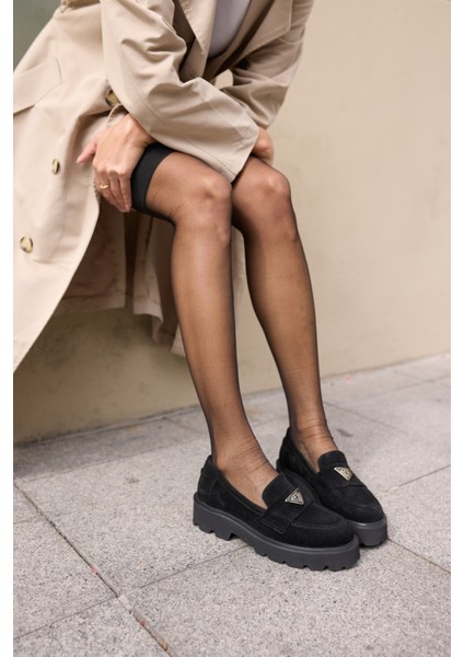 Mirela Kadin Taba Tutun Gercek Suet Loafer Ayakkabi modelleri