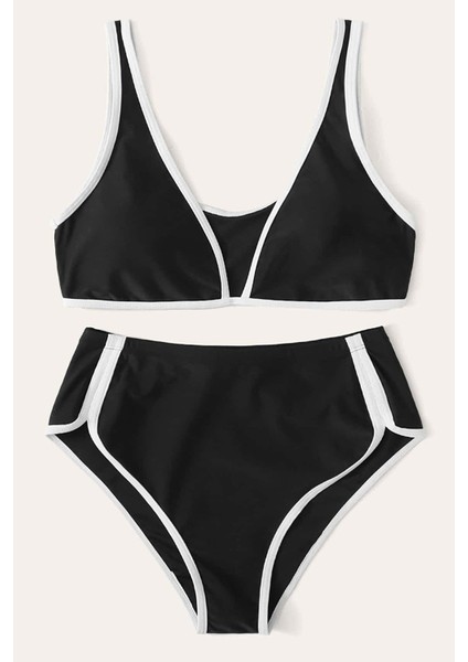 Kadın Siyah Pedli Yüksel Bel Sütyen Külot Takımı modelleri