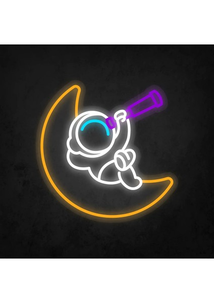 Ayda Yatan Astronot Neon LED