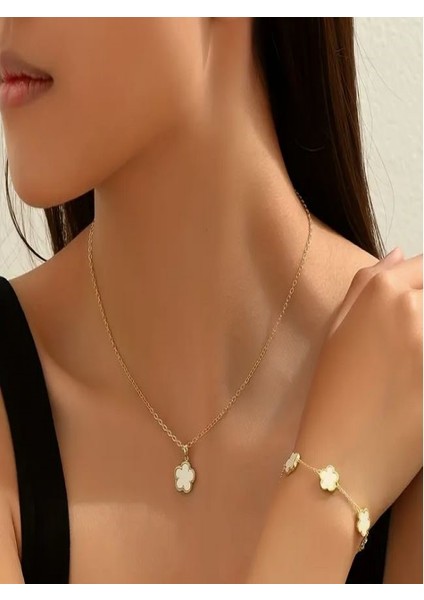 Yonca Kolye ve Bileklik Set