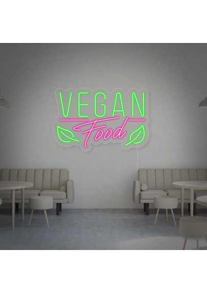 Vegan Yemek Restoran Neon LED Yazı
