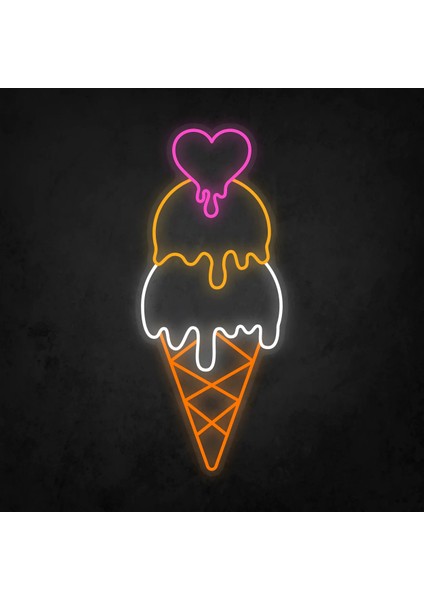 Kalpli Eriyen Dondurma Neon LED