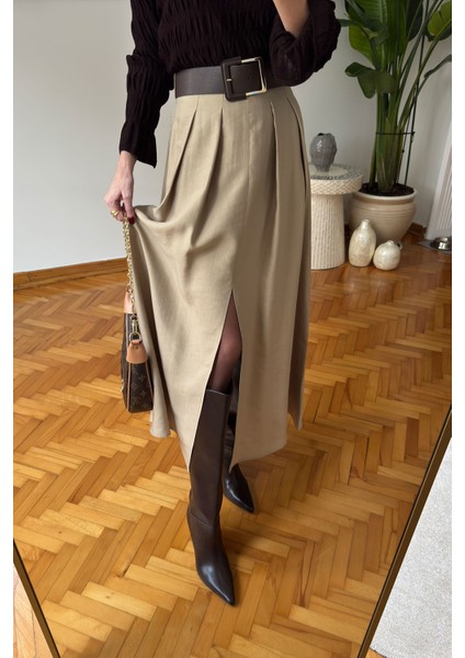 Kalın Kemerli Premium Tasarım Etek- Mint modelleri