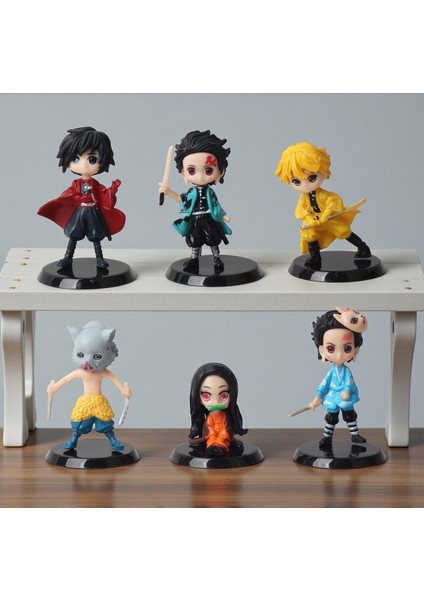 Demon Slayer Iblis Avcıları Kimetsu No Yaiba 6'lı Anime Figür Tanjiro Nezuko Zenitsu Inosuke Rengoku