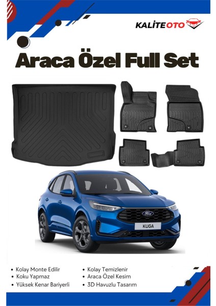 Ford Kuga 2021 Model Yumuşak Paspas+Bagaj Havuzu Seti