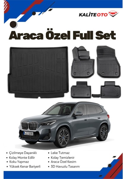 Bmw Ix1 2024-2025 Model Yumuşak Paspas+Bagaj Havuzu Seti