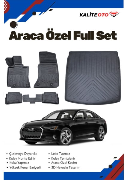 Audi A6 2023 Model Yumuşak Paspas+Bagaj Havuzu Seti