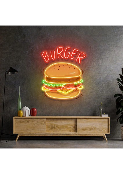 Hamburger Fast Food Restoran Neon LED