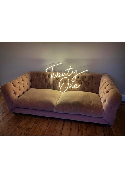 Twenty One 21 For Happy Birthday Neon LED Yazı
