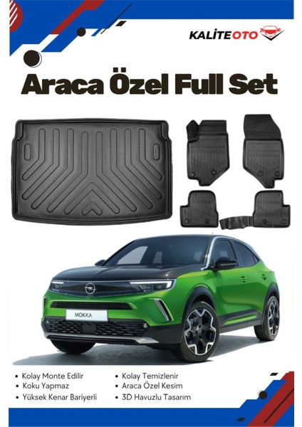 Opel Mokka 2023 Model Yumuşak Paspas+Üst Bagaj Havuzu Seti