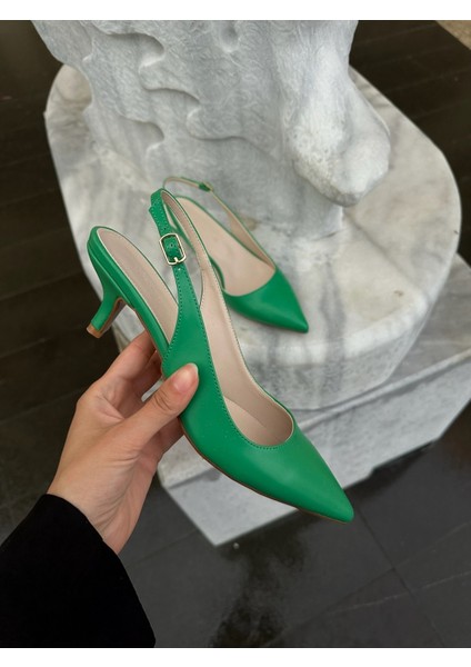 Raquel Kadin Çimen Yeşili Topuklu Ayakkabi