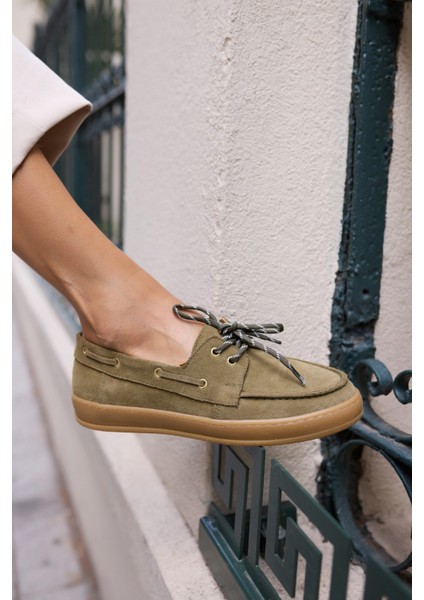 Candela Kadin Taba Gercek Suet Loafer Ayakkabi