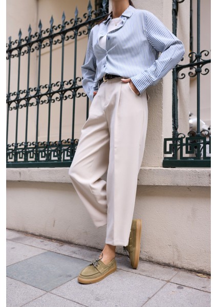 Candela Kadin Taba Gercek Suet Loafer Ayakkabi