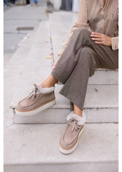 Paula Kadın Vizon Gerçek Suet Bot