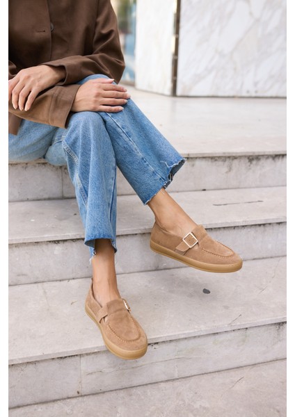Carmen Kadın Taba Tutun Gercek Suet Loafer Ayakkabi modelleri