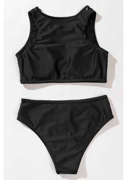 Kadın Siyah Tül Detaylı Yüksek Bel Sütyen Takımı fırsatları