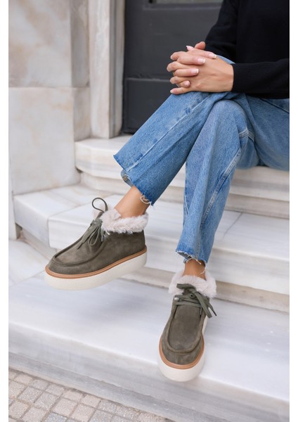 Paula Kadın Vizon Gerçek Suet Bot