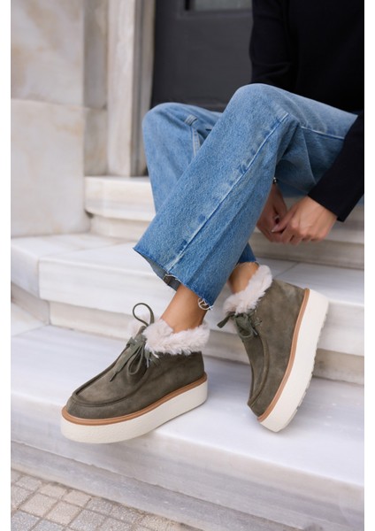 Paula Kadın Vizon Gerçek Suet Bot modelleri