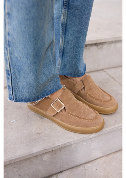 Carmen Kadın Taba Tutun Gercek Suet Loafer Ayakkabi