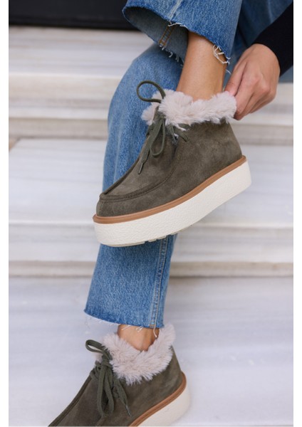 Paula Kadın Vizon Gerçek Suet Bot