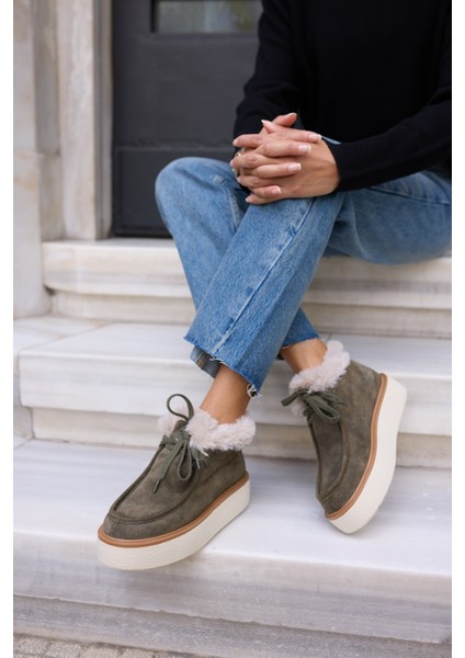 Paula Kadın Vizon Gerçek Suet Bot