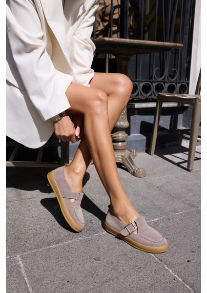 Carmen Kadın Taba Tutun Gercek Suet Loafer Ayakkabi