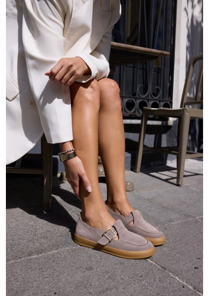 Carmen Kadın Taba Tutun Gercek Suet Loafer Ayakkabi fırsatları