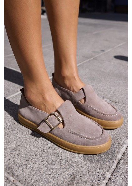 Carmen Kadın Taba Tutun Gercek Suet Loafer Ayakkabi