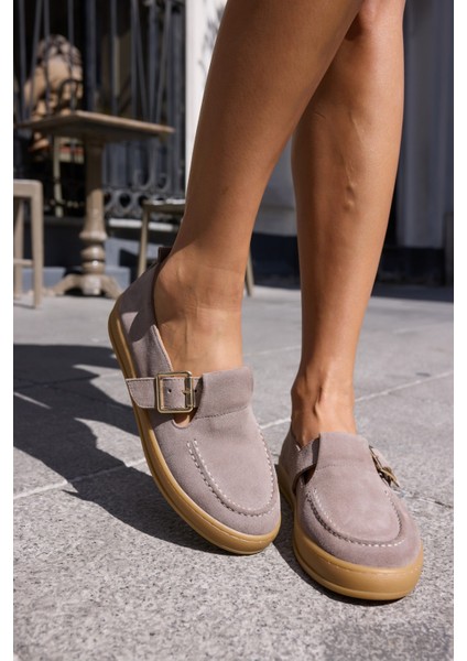 Carmen Kadın Taba Tutun Gercek Suet Loafer Ayakkabi