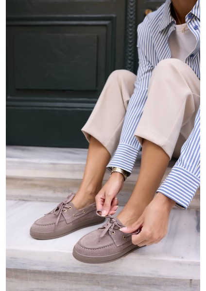 Candela Kadin Taba Gercek Suet Loafer Ayakkabi fiyatları