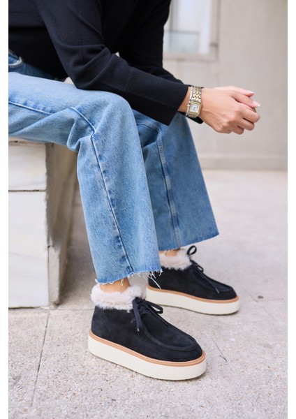 Paula Kadın Vizon Gerçek Suet Bot