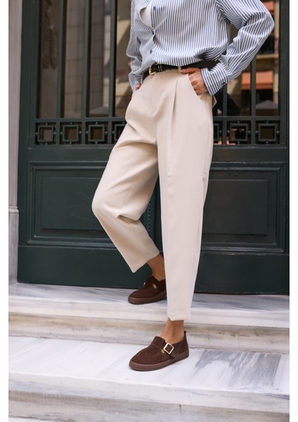 Carmen Kadın Taba Tutun Gercek Suet Loafer Ayakkabi fiyatları