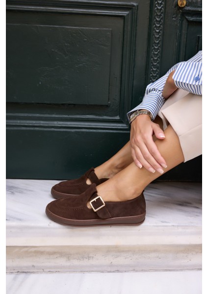 Carmen Kadın Taba Tutun Gercek Suet Loafer Ayakkabi modelleri