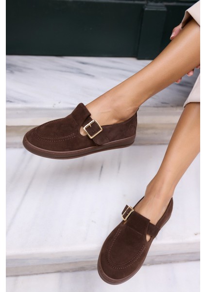 Carmen Kadın Taba Tutun Gercek Suet Loafer Ayakkabi indirimleri