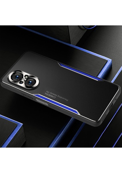 Honor 50 Se Kılıfı,elektroliz Kaplama Metal Arka Panel + Yumuşak Tpu Tampon Çift Darbeye Dayanıklı Kılıf-Mavi (Yurt Dışından)