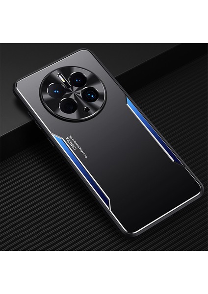 Huawei Mate 50 Pro Kılıfı,elektroliz Kaplama Metal Arka Panel + Yumuşak Tpu Tampon Çift Darbeye Dayanıklı Kılıf-Mavi (Yurt Dışından)