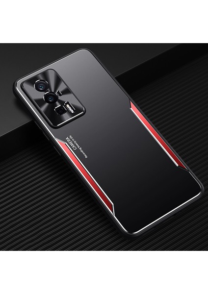 Xiaomi Redmi K60 Kılıfı,elektroliz Kaplama Metal Arka Panel + Yumuşak Tpu Tampon Çift Darbeye Dayanıklı Kılıf-Kırmızı (Yurt Dışından)