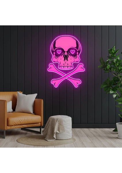 Pink Skull Neon LED