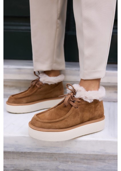 Paula Kadın Vizon Gerçek Suet Bot