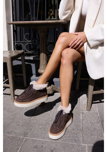 Paula Kadın Vizon Gerçek Suet Bot