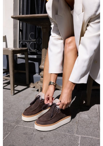 Paula Kadın Vizon Gerçek Suet Bot modelleri