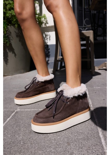 Paula Kadın Vizon Gerçek Suet Bot